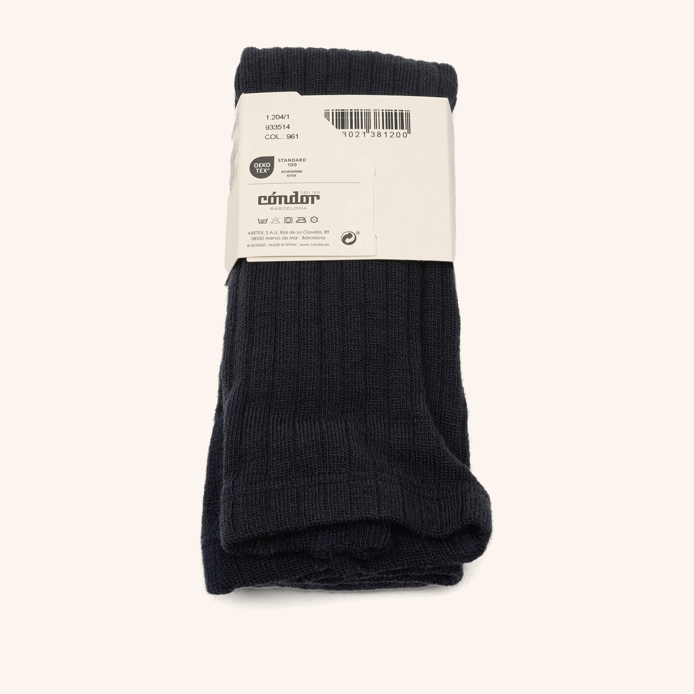 bisgaard x Cóndor merino wool rib tights azul oscuro