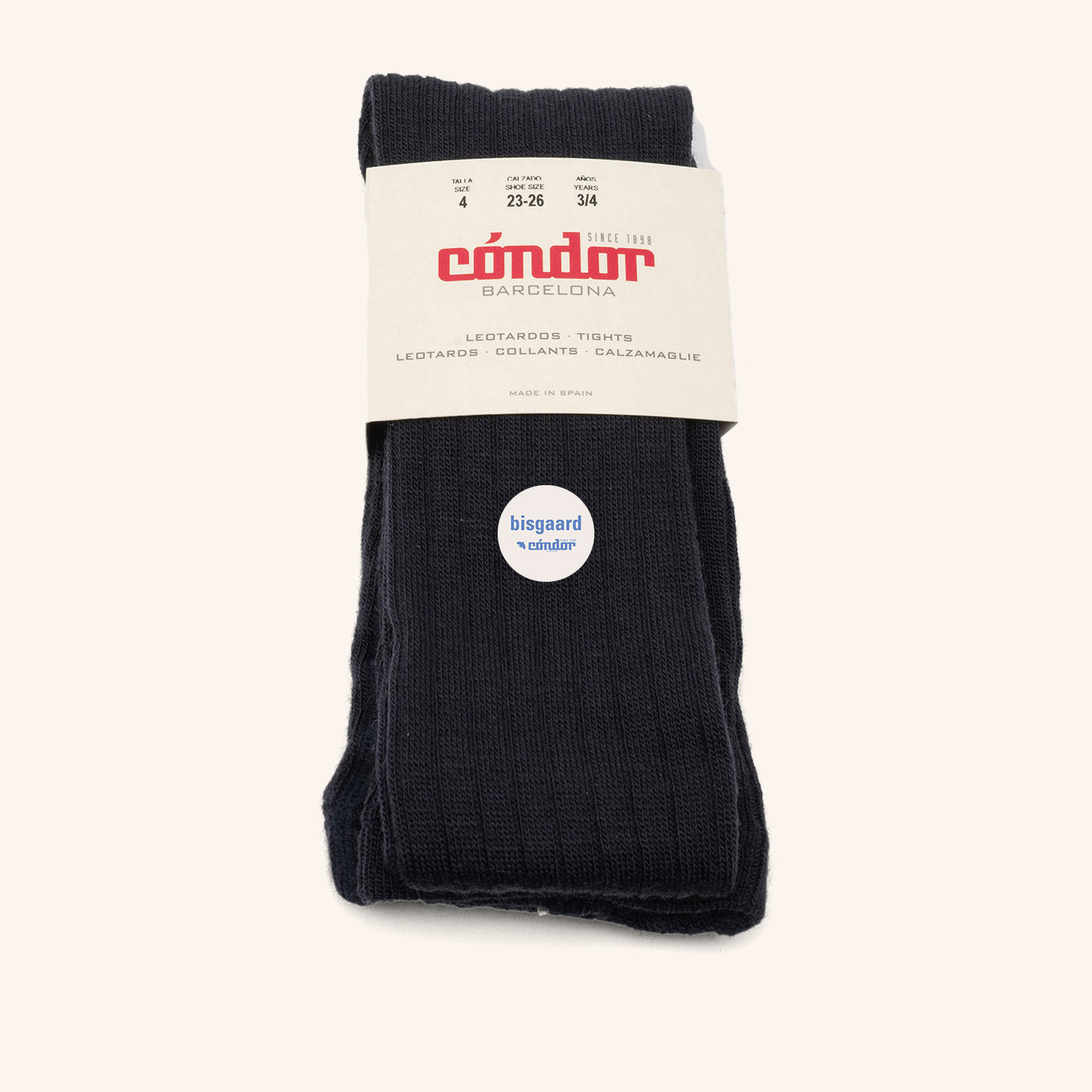 bisgaard x Cóndor merino wool rib tights azul oscuro
